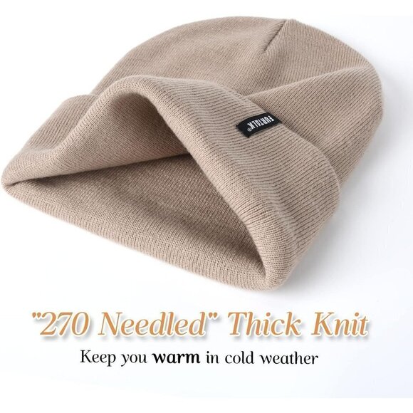 Furtalk Unisex Knit Beanie Acrylic Winter Soft Warm Hats Pull-On Closure - Picture 2 of 8
